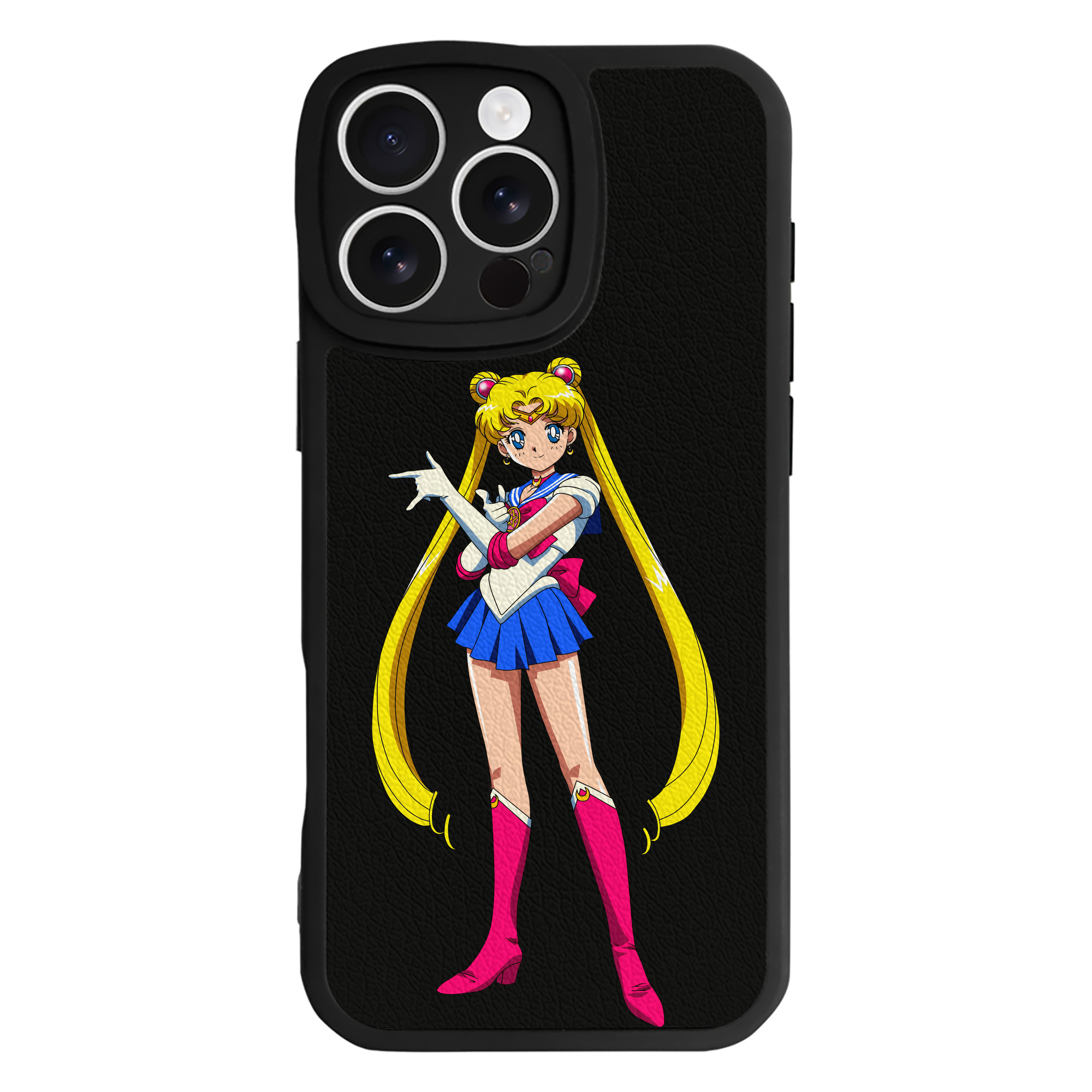 （画像用） 美少女戦士セーラームーン 月野 うさぎ つきの うさぎ Sailor Moon Tsukino Usagi 【iPhone 16シリーズ対応】シリコンスマホケース（レザー調） 材質：シリコン